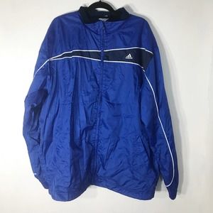 Men's Plus Size Blue Adidas Windbreaker Jacket